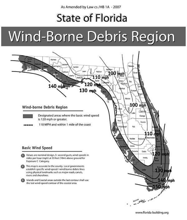Wind Zones in Florida